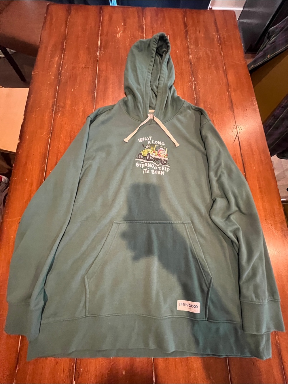 Life Is Good Green Pullover Hoodie with Graphic